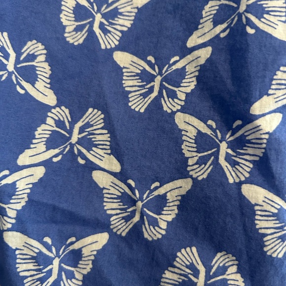 Talbots Butterfly Print Blouse Blue White Size XLP Petite - Picture 6 of 16